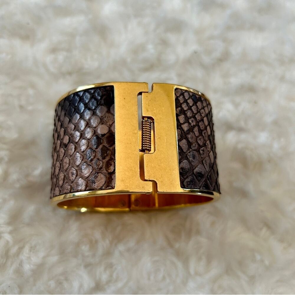 Burberry  Authentic Python Skin & Netak Cuff Bracelet - Picture 6 of 8